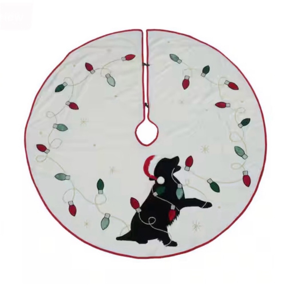 NWT Flat Coated Retriever Black Lab Dog Tree Skirt